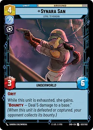 Synara San, Loyal to Kragan