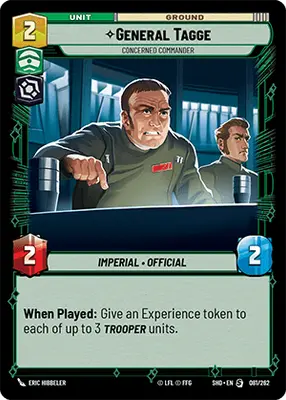 General Tagge, Concerned Commander