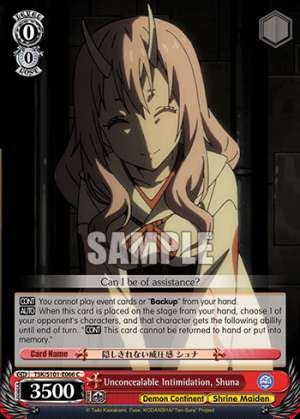 Unconcealable Intimidation, Shuna