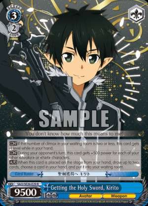 Getting the Holy Sword, Kirito