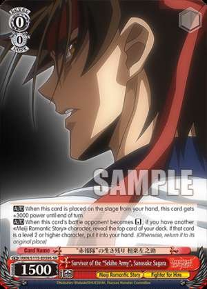 Survivor of the "Sekiho Army", Sanosuke Sagara