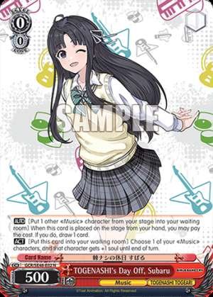 TOGENASHI's Day Off, Subaru