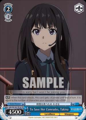 To Save Her Comrades, Takina
