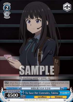 To Save Her Comrades, Takina