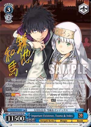 Important Existence, Touma & Index