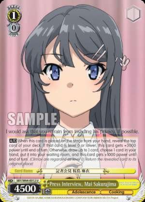 Press Interview, Mai Sakurajima