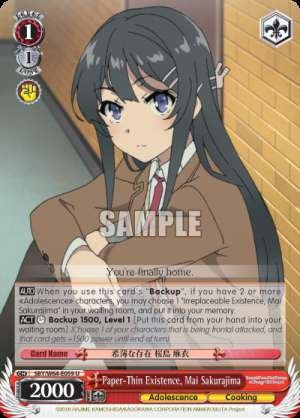 Paper-Thin Existence, Mai Sakurajima