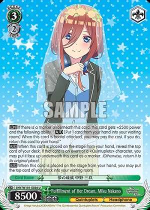 Fulfillment of Her Dream, Miku Nakano