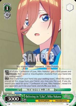 Believing in "Like", Miku Nakano