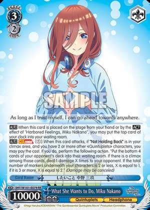What She Wants to Do, Miku Nakano