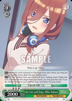 Like Cats and Dogs, Miku Nakano