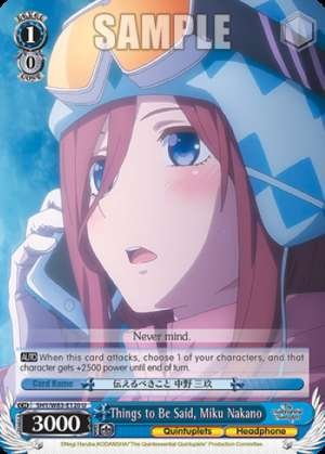 Things to Be Said, Miku Nakano