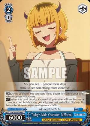 Today's Main Character, MEMcho