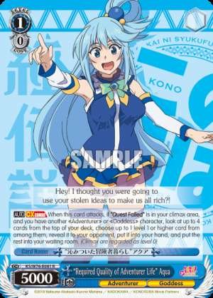 "Required Quality of Adventurer Life" Aqua