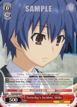 Yesterday's Incident, Shido