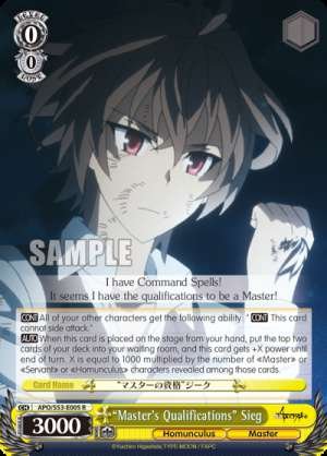 "Master's Qualifications" Sieg