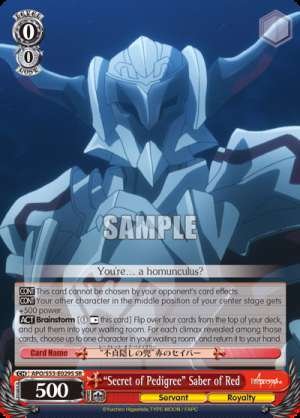 "Secret of Pedigree" Saber of Red