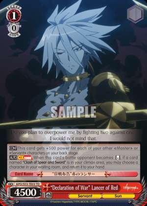 "Declaration of War" Lancer of Red